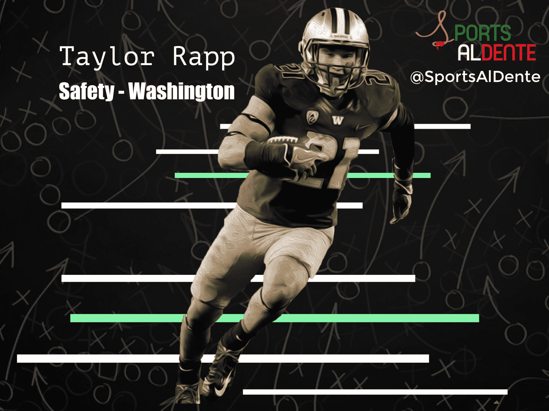 Taylor Rapp NFL Draft Profile. Photo Credit: AP Image | Marcio Jose Sanchez | Sports Al Dente Illustration
