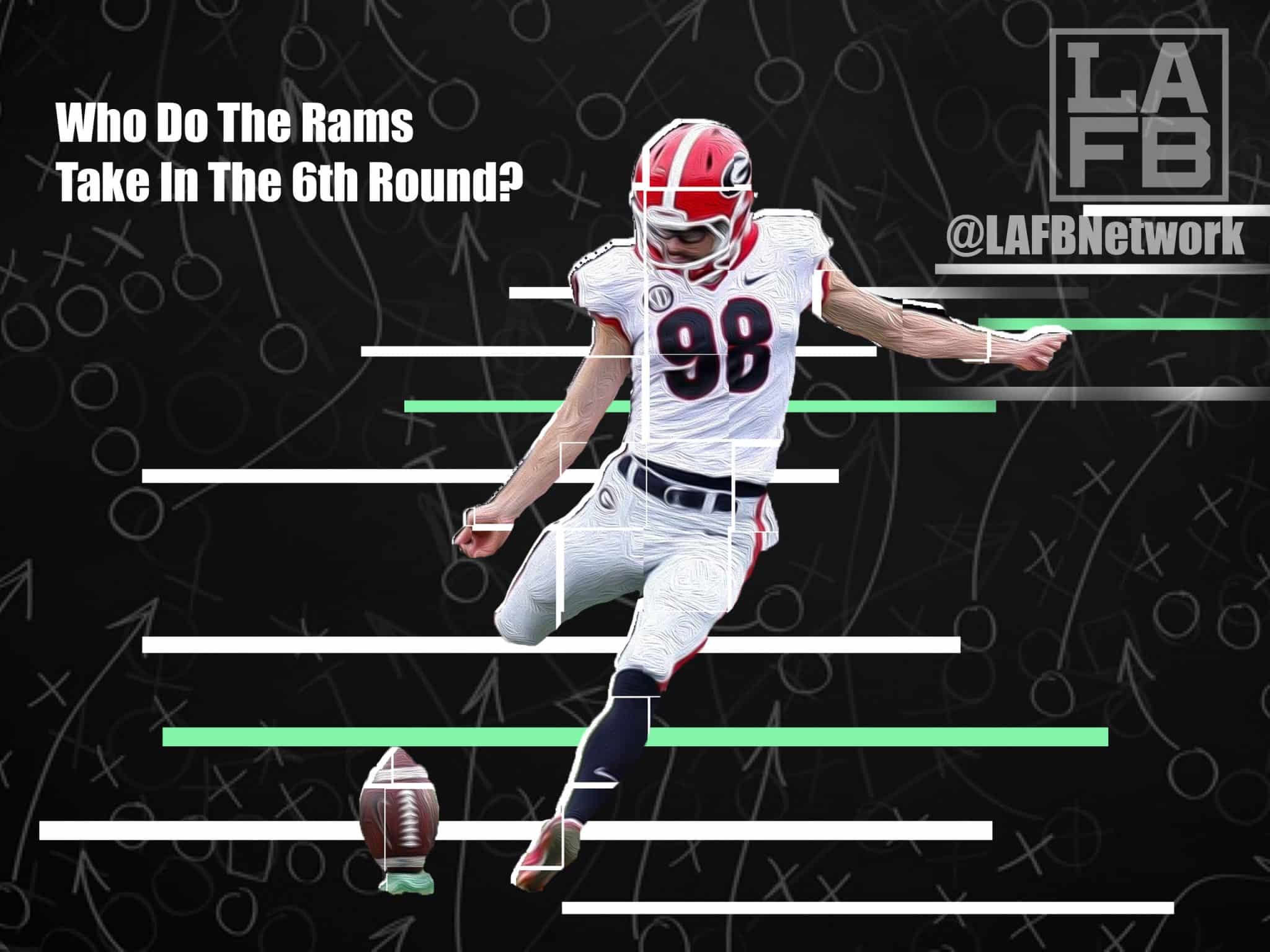 NFL Kicking Prospect Rodrigo Blankenship. Photo Credit: The Athletic | LAFB Network Graphic