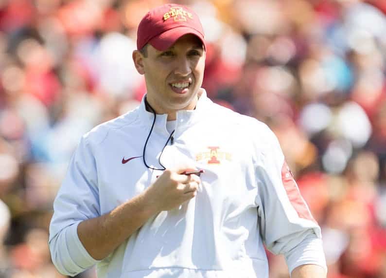 Iowa State Football Coach Matt Campbell. Photo Credit: Jfurlong | Wikimedia Commons