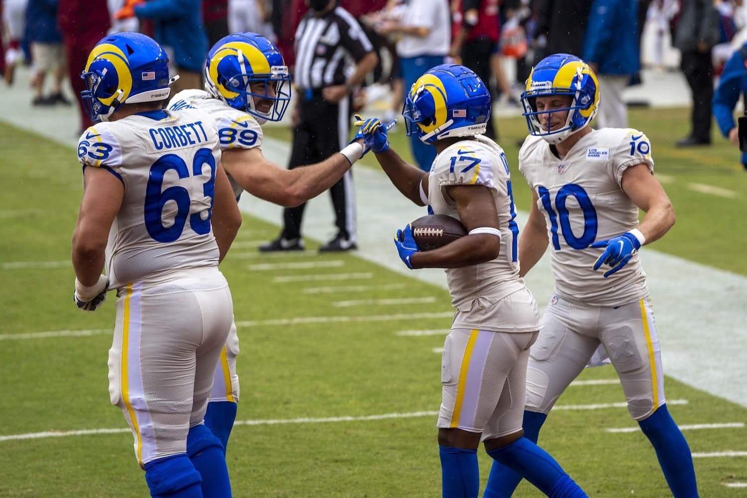 Rams Vs Seahawks Part 3; Who Has The Edge 3 Robert Woods, Cooper Kupp, Tyler Higbee, Austin Corbett. Photo Credit: All-Pro Reels | Under Creative Commons License