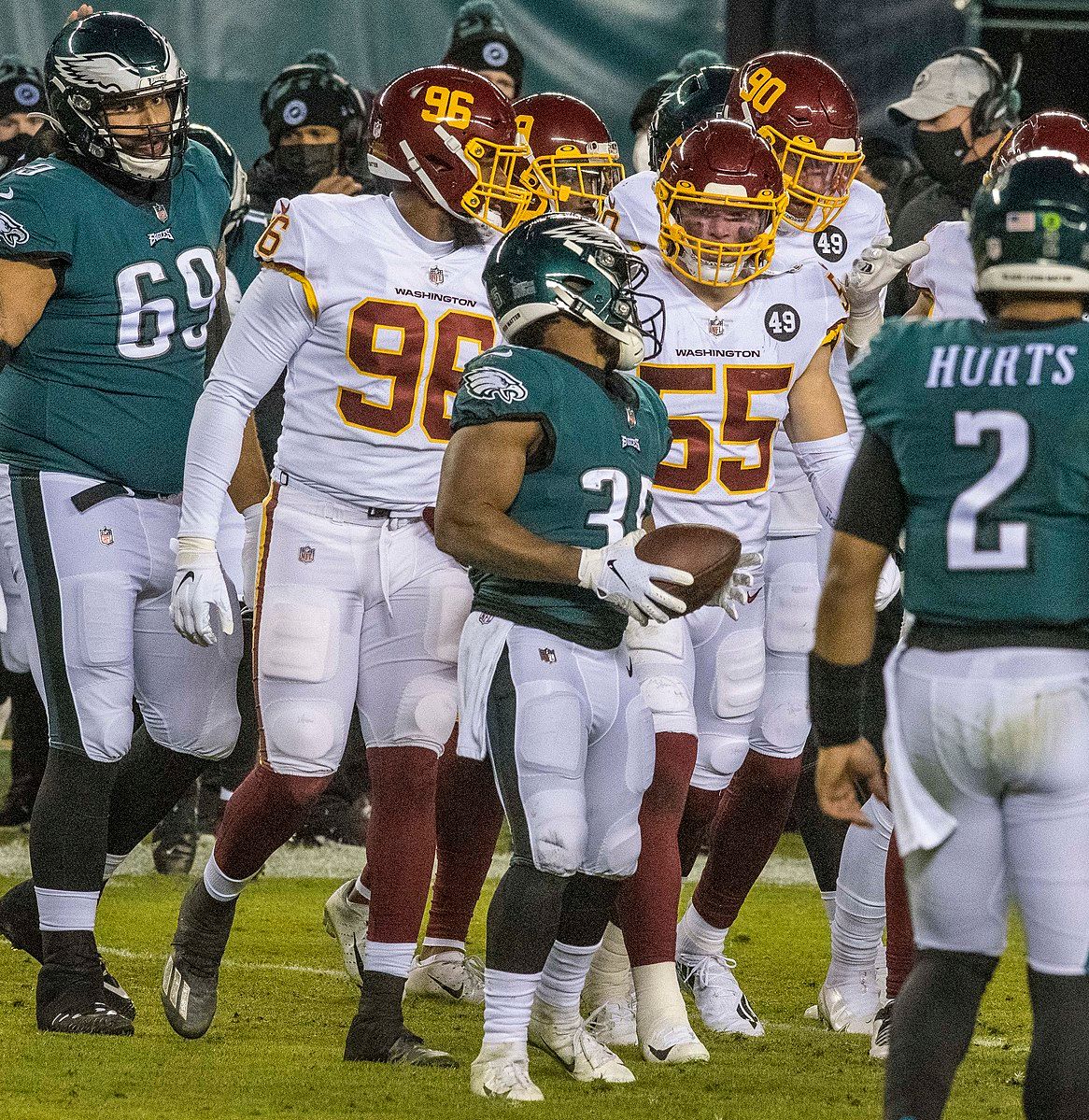 www.allproreels@gmail.com -- from the Washington Football Team at Philadelphia Eagles at Lincoln Financial Field, Philadelphia, Pennsylvania, January 3rd, 2021 (All-Pro Reels Photography)