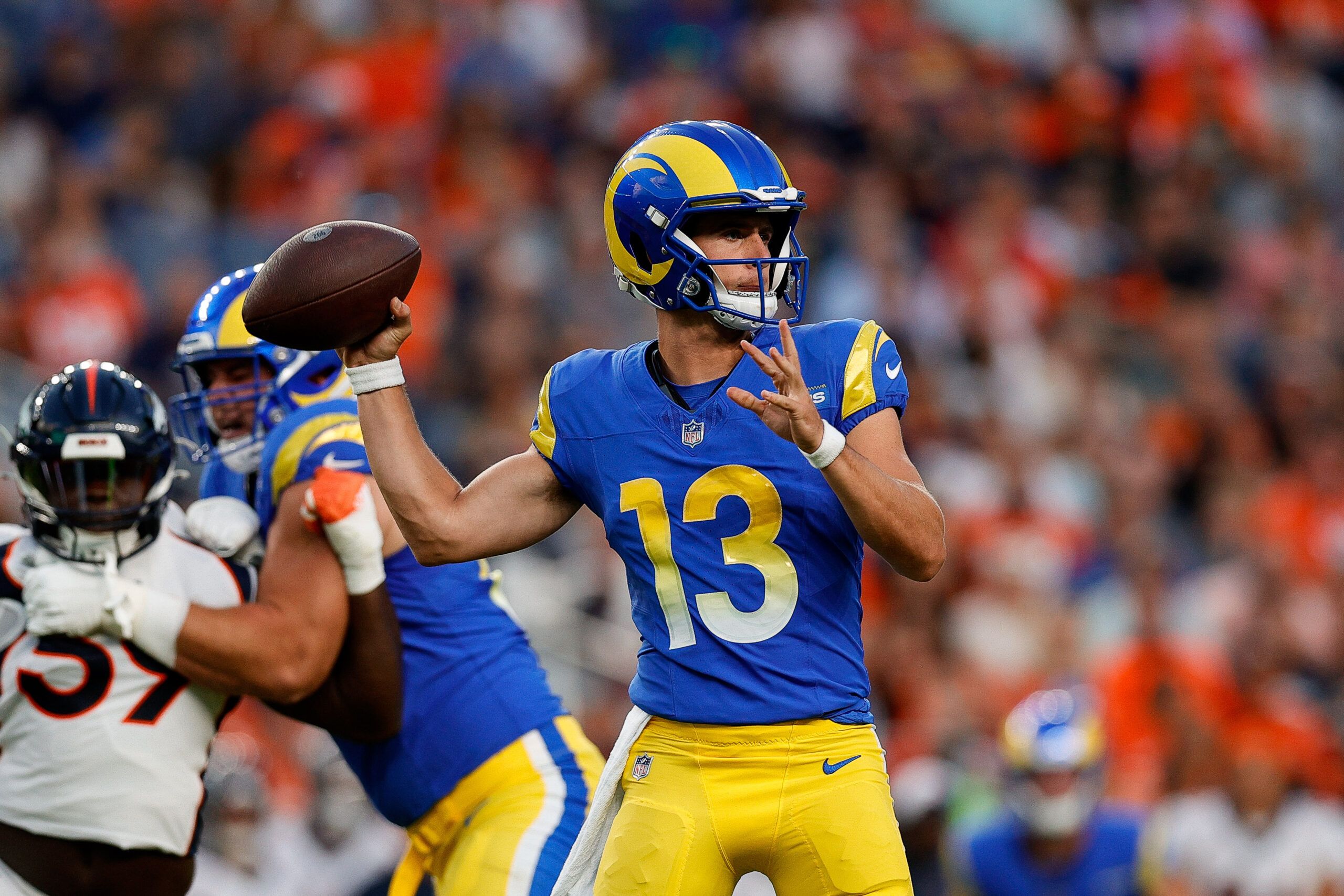 Los Angeles Rams QB Stetson Bennett Opens Up About 2023 Absence, "A bunch of everything all at once" 5 NFL: Preseason-Los Angeles Rams at Denver Broncos