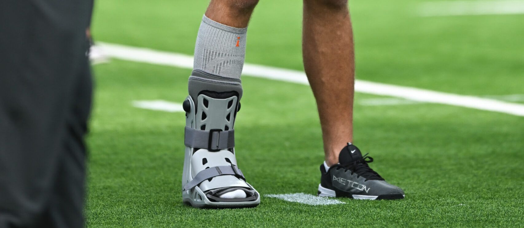 Justin Herbert's Booted Foot