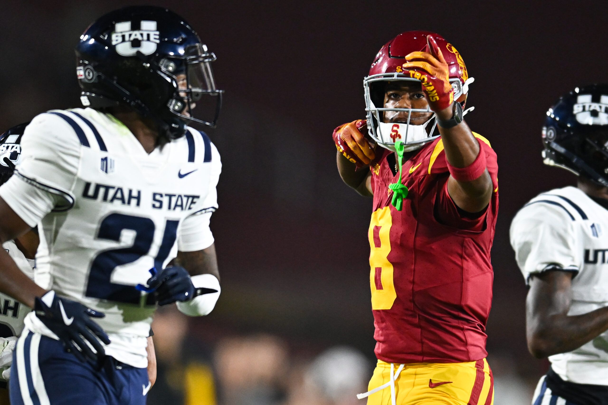 The Ja’Kobi Lane Coming Out Party Has Arrived, Fuels USC Trojans 2nd Half Comeback Victory 4 NCAA Football: Utah State at Southern California Ja'Kobi Lane