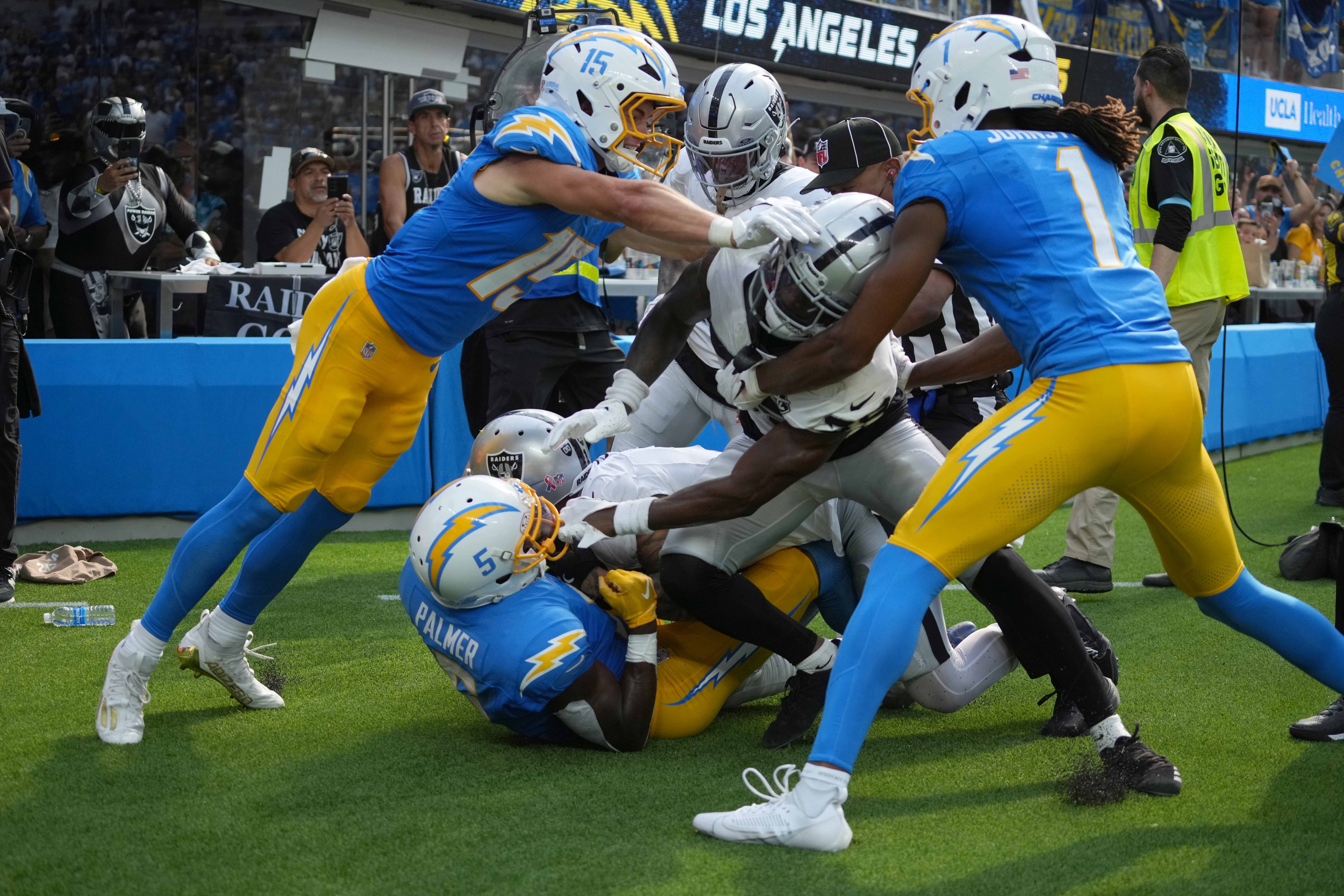 Report: NFL Makes Decision On Chargers-Raiders Altercation Suspensions 5 NFL: Las Vegas Raiders at Los Angeles Chargers