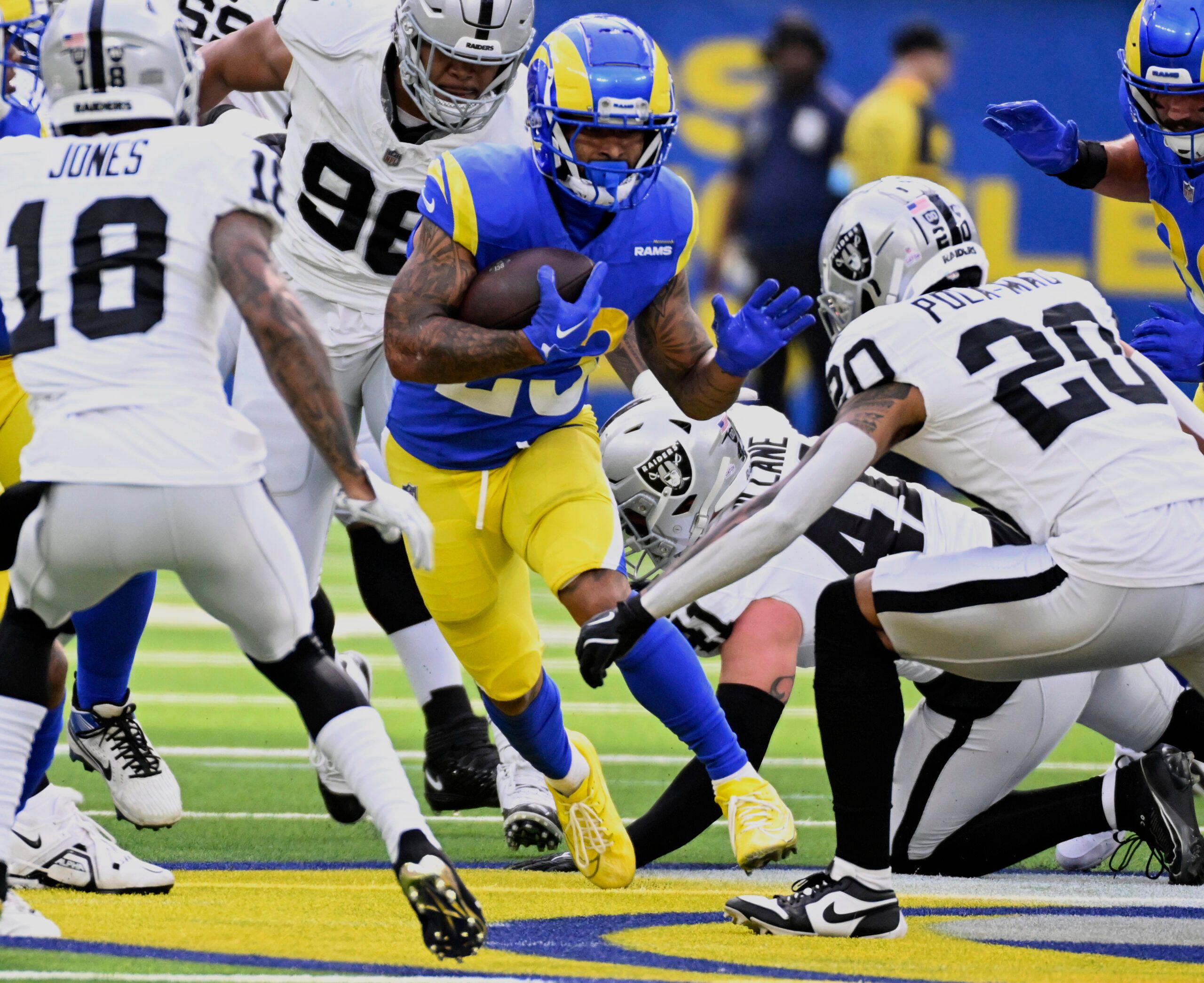 NFL: Las Vegas Raiders at Los Angeles Rams Kyren Williams