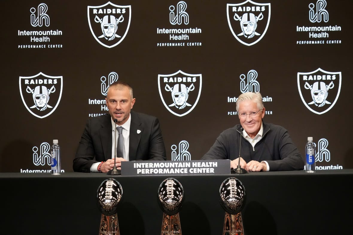 Las Vegas Raiders Find New Franchise Face In Latest 2026 Mock Draft NFL Las Vegas Raiders Press Conference 25280745 