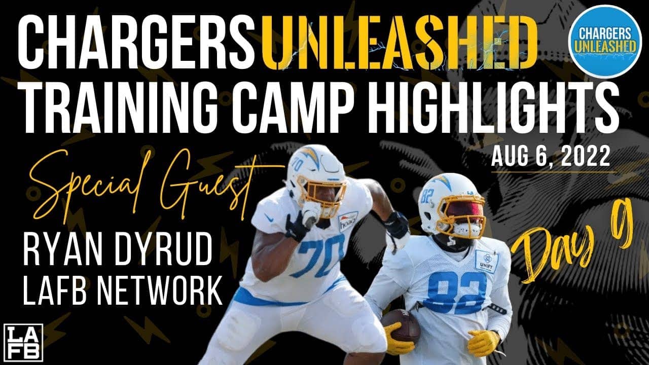 Chargers Unleashed: Chargers Training Camp Day 9 Highlights & Recap Damon Lloyd, DeAndre Carter & Rashawn Slater Shine 6 Chargers Training Camp Day 9 | Chargers Unleashed