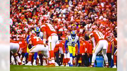 Los Angeles Cornerback Jalen Ramsey Squares Off Against The Kansas City Chiefs. Photo Credit: Brevin Townsell | Los Angeles Rams