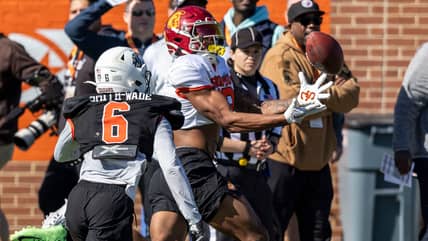 USC Football Star Brenden Rice Ballin’ Out In Senior Bowl Practice – Makes Insane Play