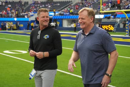 NFL: Buffalo Bills at Los Angeles Rams | GM Les Snead And Commissioner Roger Goodell