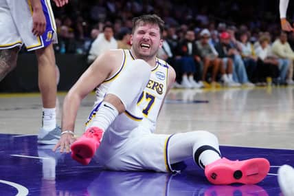 Los Angeles Lakers Luka Doncic Faces New "Terrible" Injury Scare Ahead Of Big Warriors Game 4 NBA: Phoenix Suns at Los Angeles Lakers
