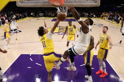 Los Angeles Lakers Stick With Controversial Starting Lineup For Game 4 Vs. Timberwolves 3 NBA: Playoffs-Minnesota Timberwolves at Los Angeles Lakers