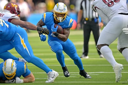 Chargers Receive a Positive Omarion Hampton Injury Update 9 NFL: Washington Commanders at Los Angeles Chargers