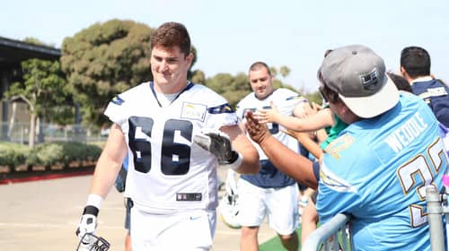Chargers Training Camp Dan Feeney, Chargers offensive line