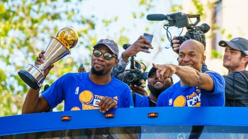 Will He Or Won’t He. . . Will Kevin Durant Remain a Golden State Warrior 10 Kevin Durant and David West. Photo Credit: MarinSD - Under Creative Commons License