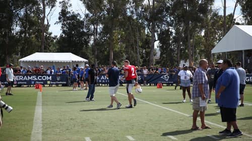 Los Angeles Chargers Quarterback Easton Stick. Photo Credit: Ryan Dyrud | Sports Al Dente