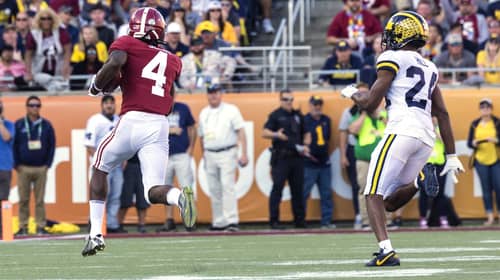 The Newest Crop Of Fantasy Football Rookie WRs: Part 1 10 Former University Of Alabama Wide Receiver Jerry Jeudy. Photo Credit: MGoBlog | Under Creative Commons License