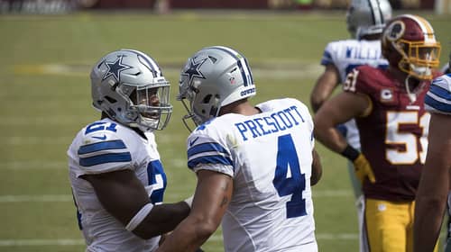 Cowboys QB Dak Prescott And Running Back Ezekiel Elliott. Photo Credit: KA Sports Photos | Under Creative Commons License