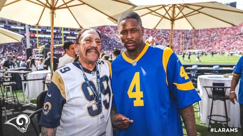 Danny Trejo And YG. Photo Credit: Los Angeles Rams Team Site.