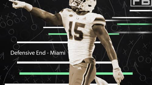 Gregory Rousseau NFL Draft Profile. LAFB Network Graphic.
