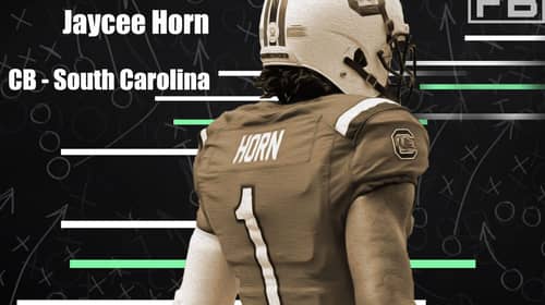 South Carolina Cornerback Jaycee Horn. LAFB Network Draft Graphic