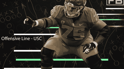 USC Offensive Lineman Alijah Vera-Tucker. LAFB Network Graphic