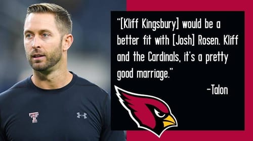 Kliff Kingsbury, The New Head Coach Of The Arizona Cardinals. Sports Al Dente Illustration via Jushan Samra