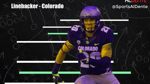 Drew Lewis NFL Draft Profile. Photo Credit: CUbuffs.com / Sports Al Dente Illustration