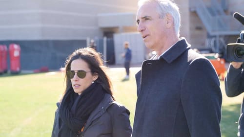 Los Angeles Wildcats President Heather Brooks Karatz with XFL Commissioner Oliver Luck. Photo Credit: XFL Wildcats B-Roll