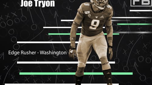 Washington Edge Rusher Joe Tryon. Photo Credit: Alika Jenner | Getty Images | LAFB Network Graphic
