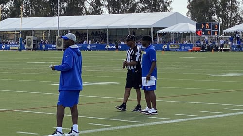 Los Angeles Rams Defensive Coordinator Raheem Morris. Photo Credit: Ryan Dyrud | LAFB Network