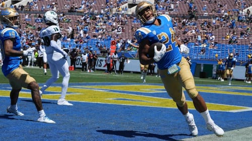 UCLA Bruins running back Zach Charbonnet. Photo Credit: Kirby Lee -USA TODAY Sports