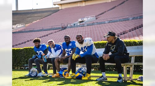 Los Angeles Rams Practice At The Rose Bowl Leading Up To The Super Bowl. Photo Credit: Brevin Townsell | LA Rams | Los Angeles Rams