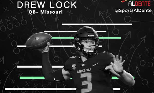 Drew Lock NFL Draft Profile. Photo Credit: USA Today Sports / Sports Al Dente Illustration