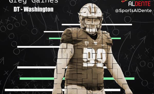 Greg Gaines NFL Draft Profile. A Sports Al Dente Illustration