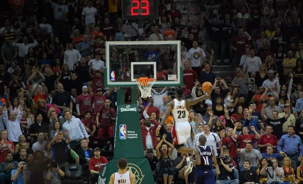 LeBron James Soars For A Dunk. Photo Credit: Dan Fornal | Under Creative Commons License