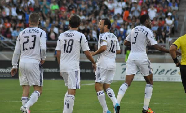 Galaxy Players Beckham, McGee, Donovan, Lopes. Photo Credit: Aaron Sholl - Under Creative Commons License