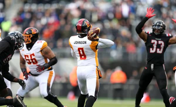 EAST RUTHERFORD, NJ - FEBRUARY 29: Josh Johnson #8 of the LA Wildcats passes the ball during the XFL game against the New York Guardians at MetLife Stadium on February 29, 2020 in East Rutherford, New Jersey. (Photo by Rob Tringali/XFL via Getty Images)