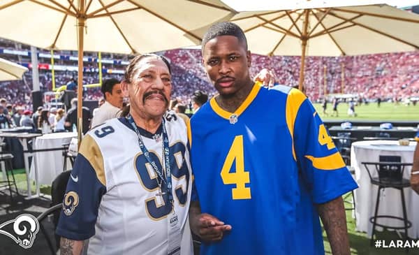 Danny Trejo And YG. Photo Credit: Los Angeles Rams Team Site.