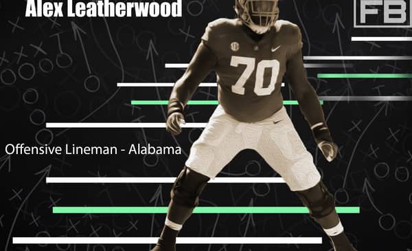 Alabama Offensive Lineman Alex Leatherwood. LAFB Network Graphic