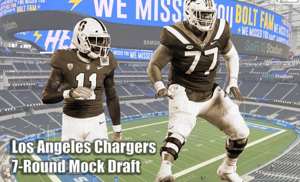 Los Angeles Chargers 7-Round Mock Draft. LAFB Network Graphic