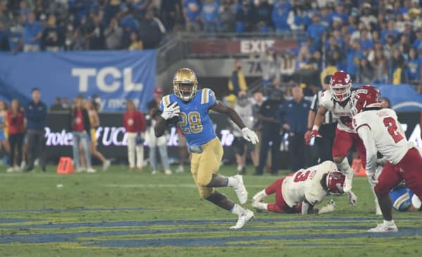 UCLA Running Back Brittain Brown. Photo Credit: Greg Turk | UCLA Athletics