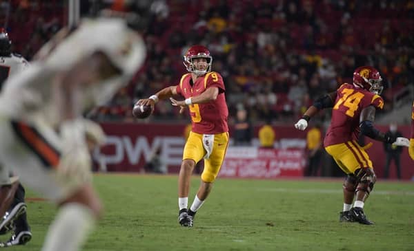 USC Trojans Quarterback Kedon Slovis. Photo Credit: USC Athletics