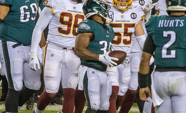 Fantasy Football 2021: Week 9 He's Hot Play Him...He's Not Ghost Him 2 www.allproreels@gmail.com -- from the Washington Football Team at Philadelphia Eagles at Lincoln Financial Field, Philadelphia, Pennsylvania, January 3rd, 2021 (All-Pro Reels Photography)