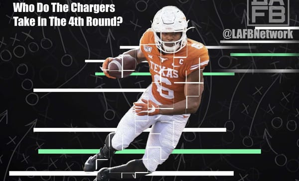 Who To Take At 112? Predicting The Chargers 4th Round Pick 2 NFL WR Prospect Devin Duvernay. Photo Credit: TexasSports.com | LAFB Network Graphic