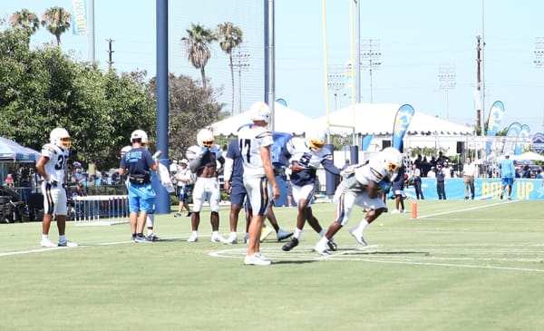 Tyrod Taylor Hands The Ball Off In Chargers Training Camp. Photo Credit: Ryan Dyrud | LAFB Network
