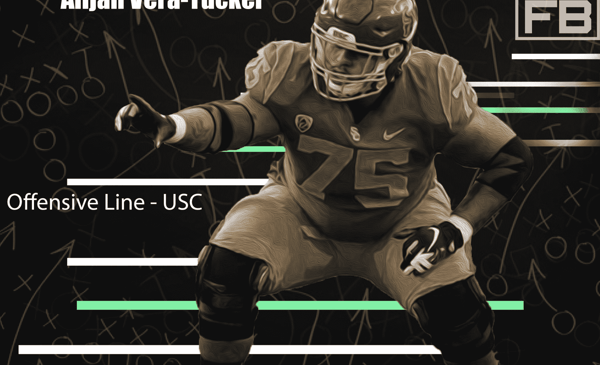 USC Offensive Lineman Alijah Vera-Tucker. LAFB Network Graphic