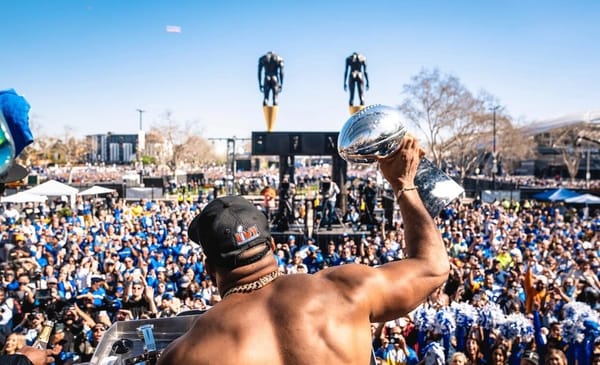 "RUN IT BACK" Is Possible For The Los Angeles Rams 2 Aaron Donald At The Los Angeles Rams Super Bowl Parade In Los Angeles. Run It Back. Photo Credit: Brevin Townsell | LA Rams