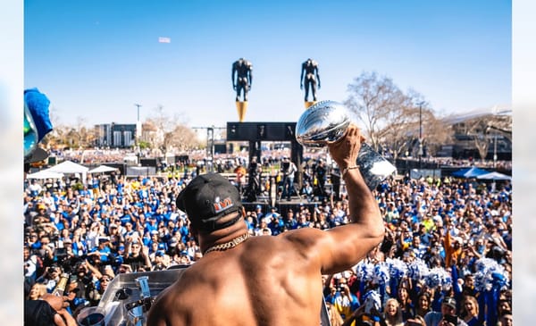 99 Going For 99 Sacks: When Will Aaron Donald Get His First Sack Of 22-23' 3 Aaron Donald At The Rams Super Bowl Parade In Los Angeles. Run It Back. Photo Credit: Brevin Townsell | LA Rams